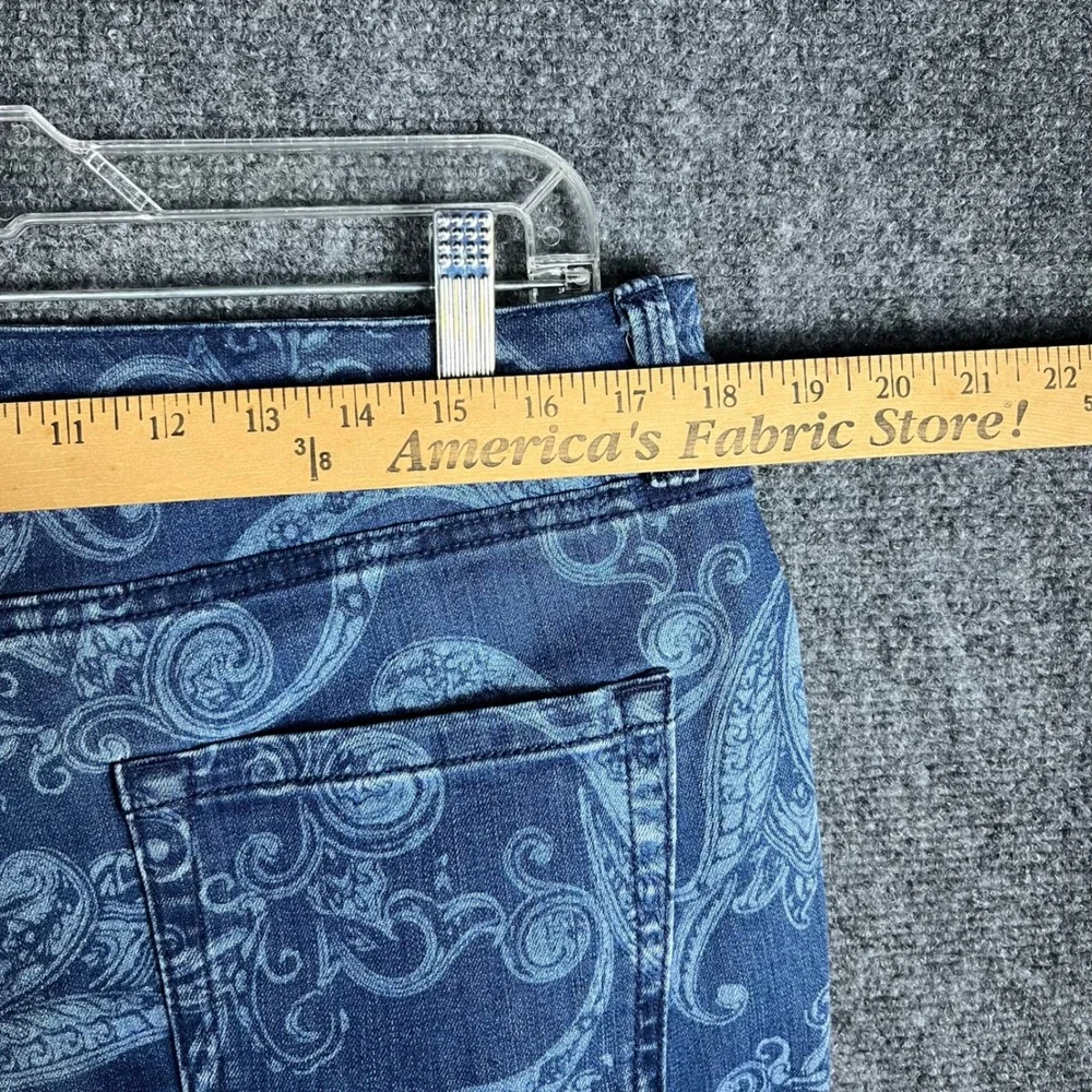 Charter Club Lexington‎ Straight Jeans Men 14 Blue Paisley Printed Denim Pants
